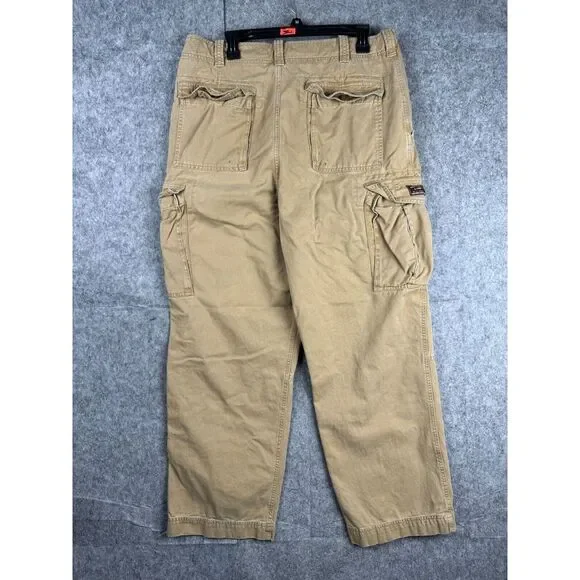 Vintage Abercrombie Fitch Cargo Pants Men's 34 x 29 Beige Y2K Baggy Skater - Picture 2 of 8